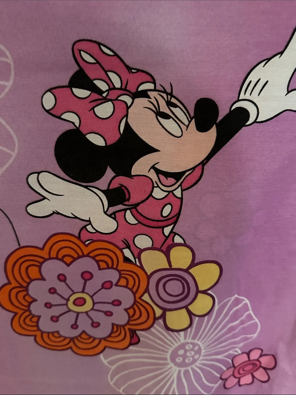 Disney Minnie Mouse Purple Floral Curtain Set with Pink & Yellow Accents